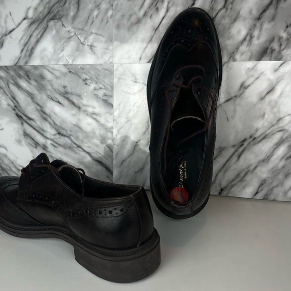 Gianni Russo men’s brown leather lace up wingtip brogue oxford shoe size 10 - Picture 5 of 12